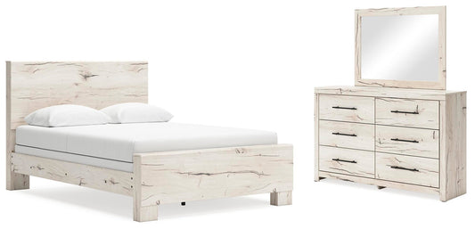 Lawroy Queen Panel Bed, Dresser and Mirror