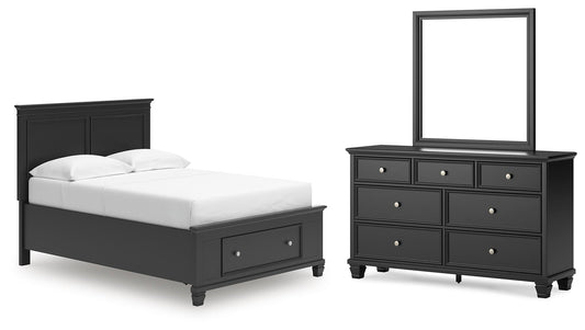 Lanolee Full Panel Storage Bed, Dresser and Mirror