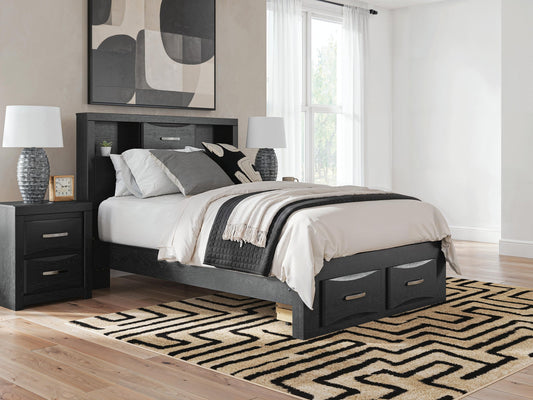 Stabotta Full Bookcase Storage Bed