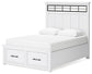 Ashbryn Queen Panel Storage Bed with Mirrored Dresser and Nightstand