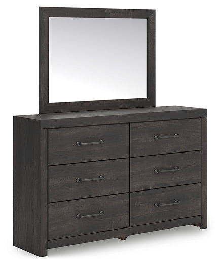 Hollivern Twin Panel Bed with Storage with Mirrored Dresser, Chest and Nightstand