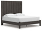 Fraluna King Panel Bed with Mirrored Dresser and Nightstand
