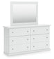 Bostwick Shoals Twin Panel Bed with Mirrored Dresser