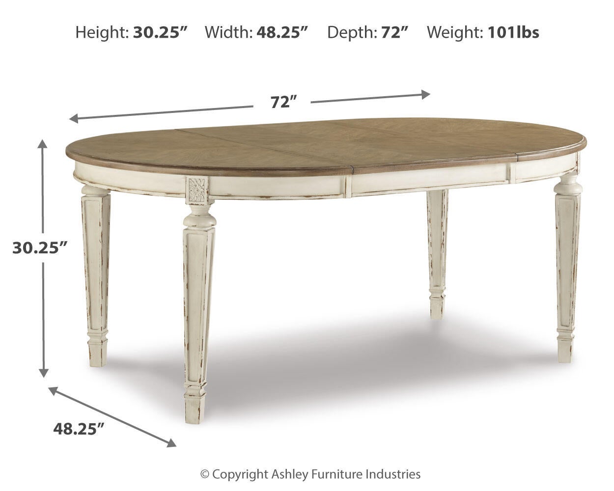 Realyn Dining Table and 4 Chairs
