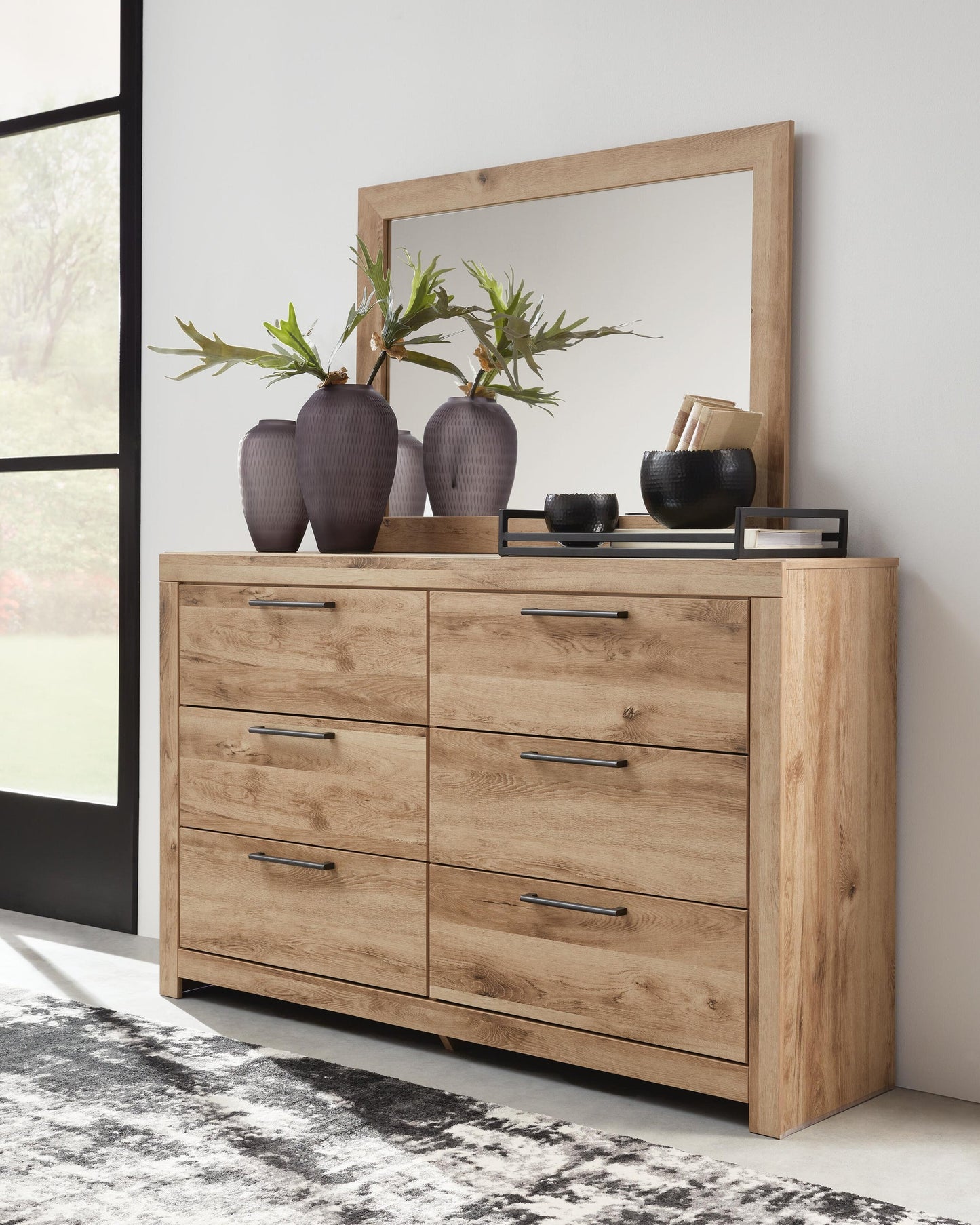 Hyanna Twin Panel Bed, Dresser, Mirror and Nightstand