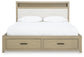 Calmoro King Bookcase Bed with Mirrored Dresser