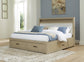 Calmoro King Bookcase Bed with Mirrored Dresser