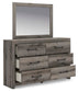 Graystorm Twin Panel Bed with Storage, Dresser, Mirror and Nightstand