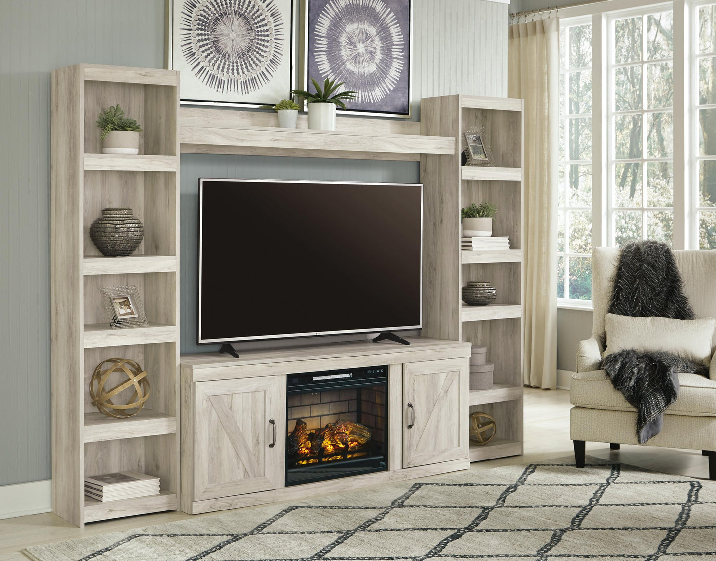 Bellaby 4-Piece Entertainment Center with Electric Fireplace